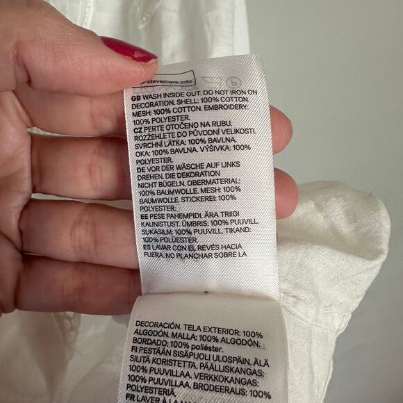 H&M Boho White Tunic Blouse Top NEW 8 - Picture 6 of 8